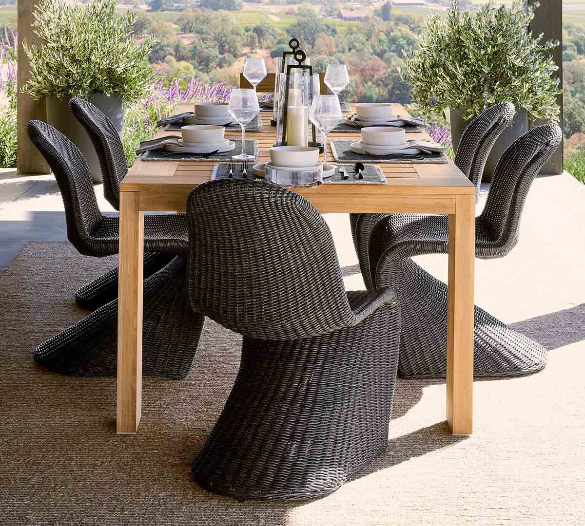Pottery Barn Encinitas Wicker Outdoor Dining Chair Black best outdoor wicker dining chairs