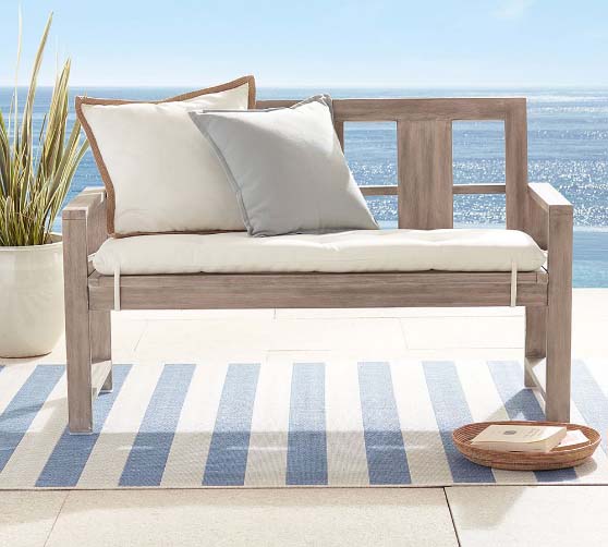 Pottery Barn Indio FSC® Eucalyptus 53" Porch Bench outdoor benches for front porch