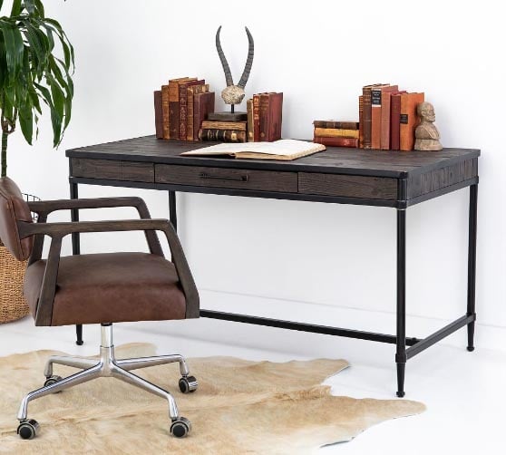 Pottery Barn Juno 56" Reclaimed Wood Desk with Drawer rustic desks