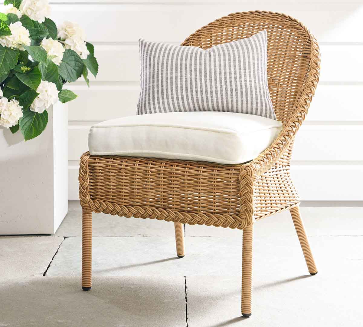 Pottery Barn Westport Wicker Outdoor Dining Side Chair best outdoor wicker dining chairs