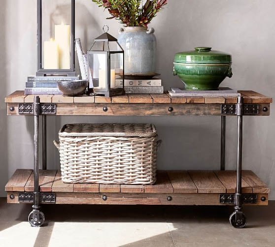 Pottery Barn Williams 64" Reclaimed Wood Media Console industrial media consoles 
