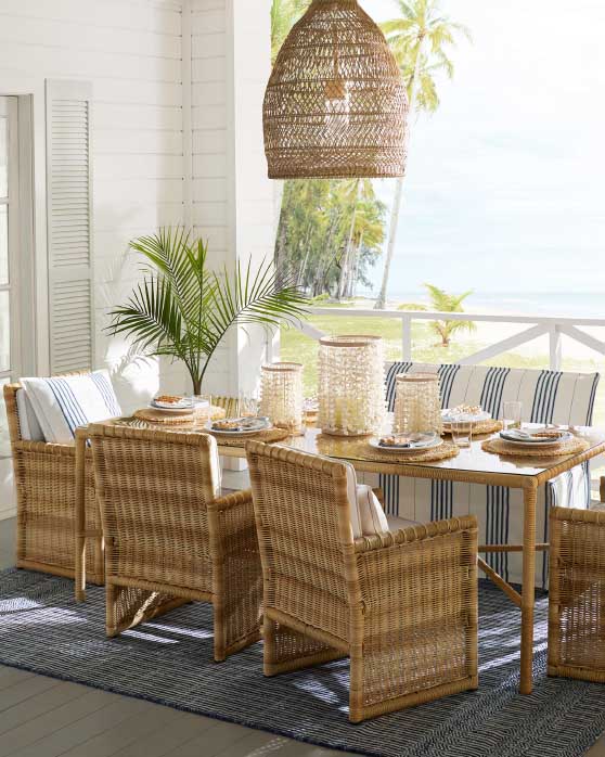 Serena and Lily Pacifica Dining Chair - Light Dune outdoor wicker dining chairs