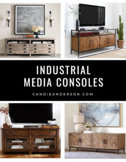 Lifestyle expert, journalist and interior design blogger Candie Anderson of candieanderson.com has the scoop on 24 of the best industrial media consoles and TV stands in every top interior design, style and trend.