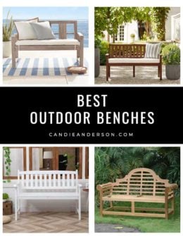 Lifestyle expert, journalist and interior design blogger Candie Anderson of candieanderson.com has the scoop on 20 of the best classic outdoor benches for your front porch.