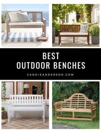 Lifestyle expert, journalist and interior design blogger Candie Anderson of candieanderson.com has the scoop on 20 of the best classic outdoor benches for your front porch.