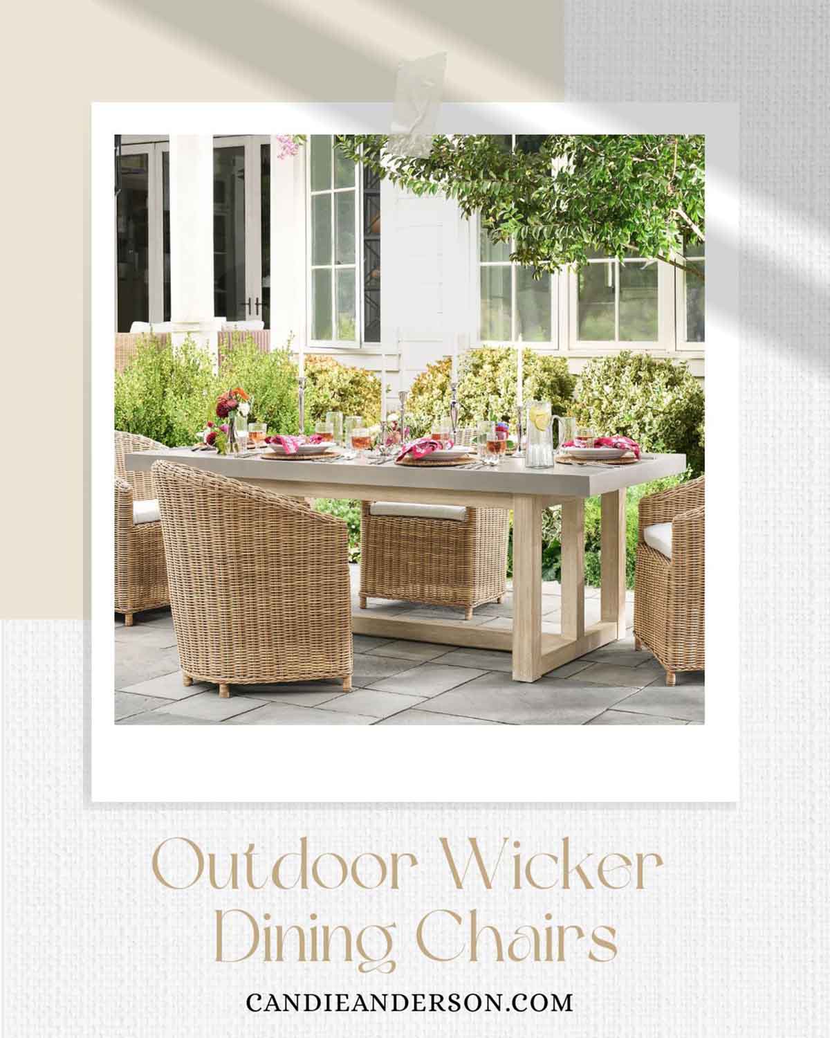 Lifestyle expert, journalist and interior design blogger Candie Anderson of candieanderson.com shares the most frequently asked questions about outdoor wicker dining chairs.