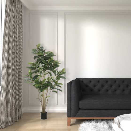 Birch Lane Artificial Fiddle Leaf Fig Tree in Pot faux leaf fiddle leaf fig trees