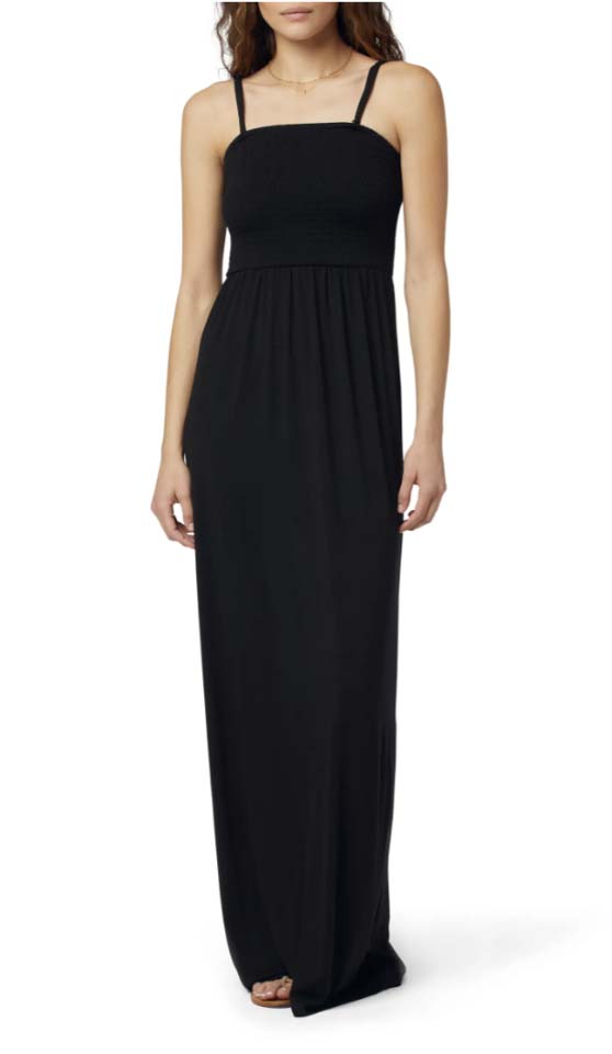 Favorite Daughter The Apartment Smocked Bodice Knit Maxi Dress Black casual maxi dresses fall