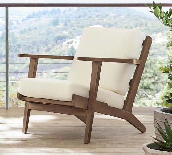 Pottery Barn Raylan FSC® Teak Outdoor Lounge Chair pottery barn outdoor chairs sale