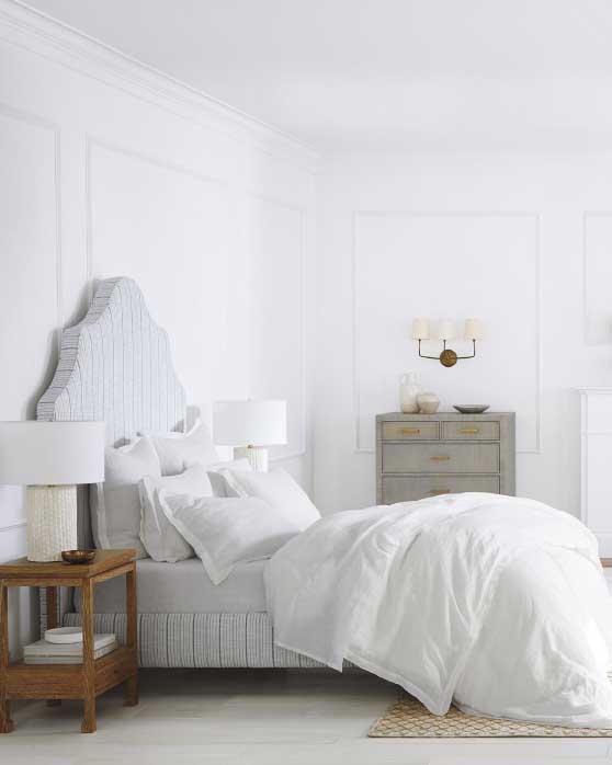 Serena and Lily Pondicherry Bed Perennials Basketweave White best serena and lily beds sale