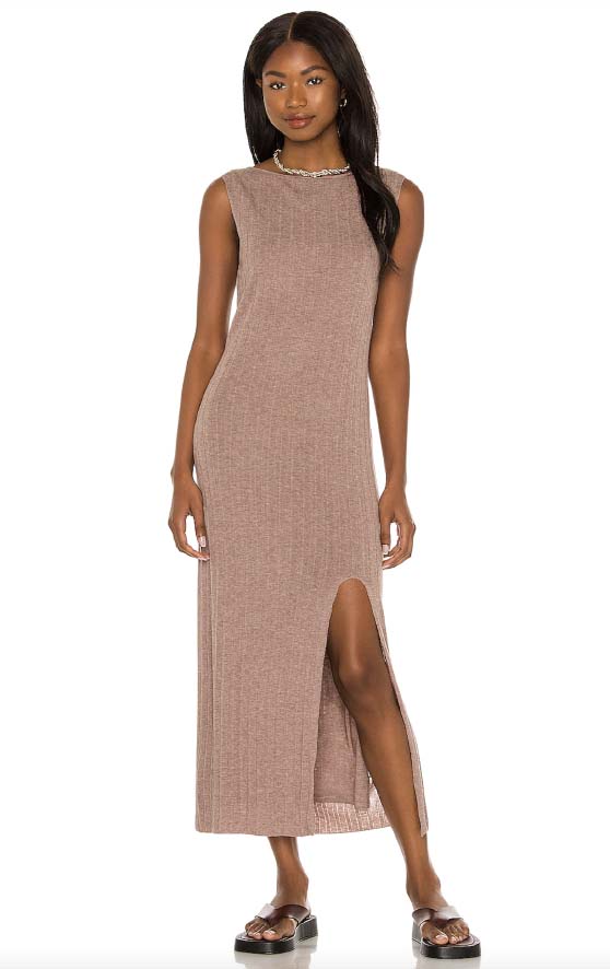 Weekend Stories Noah Knit Dress Color Bark casual maxi dresses
