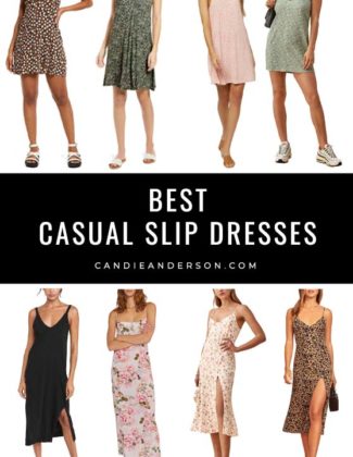 Style expert, journalist and fashion blogger Candie Anderson of candieanderson.com has the scoop on 20 of the best casual slip dresses for summer and fall! They can be dressed up or down easily and effortlessly with shoes, jewelry and accessories.