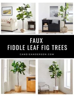 Lifestyle expert, journalist and interior design blogger Candie Anderson of candieanderson.com has the scoop on 24 of the best faux fiddle leaf fig trees in a variety of styles, designs, sizes and price ranges.