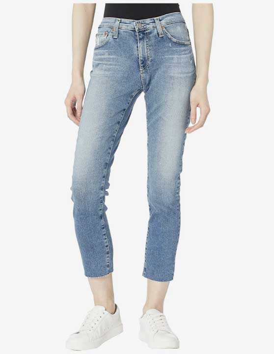 AG Adriano Goldschmied Prima Crop Raw Hem in 17 Years Coldwater