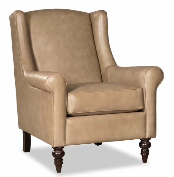 Craftsmaster Solerno 36'' Wide Genuine Leather Top Grain Leather Wingback Chair best leather wing armchairs