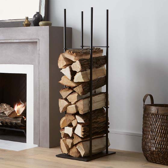 Crate&Barrel Frame Indoor/Outdoor Log Holder best fireplace log holders firewood