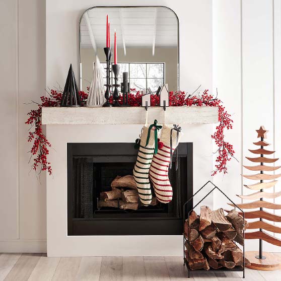 Crate&Barrel Haus Indoor Log Holder best a-frame firewood log holder fireplace christmas