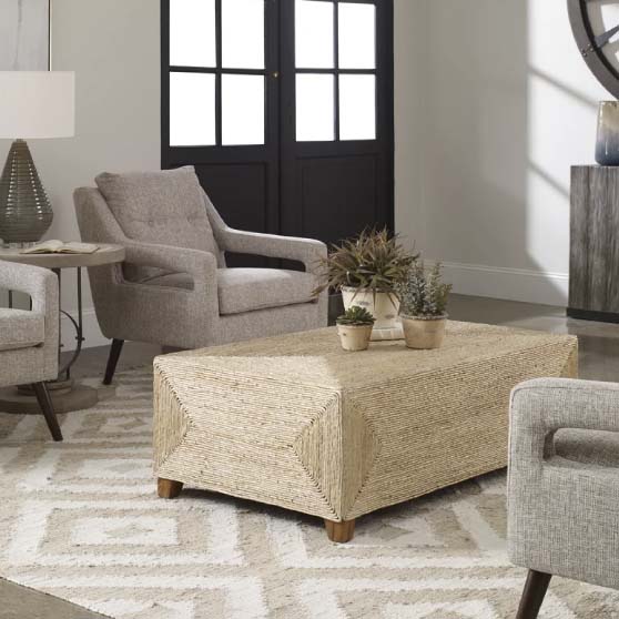 Loon Peak Kathi Block Coffee Table best rattan coffee tables