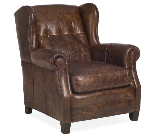 Maitland-Smith Durbin 36'' Wide Tufted button tufted leather wingback armchairs