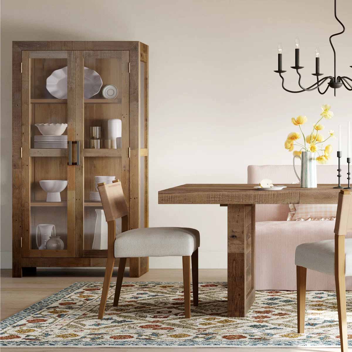 Millwood PInes Lafond Dining Cabinet Natural rustic display cabinets best entertaining