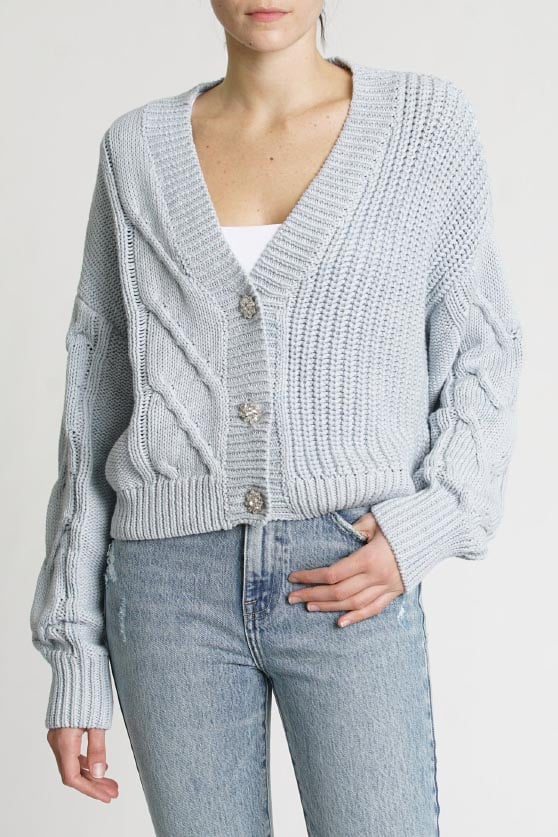 Gorgeous Pistola LORI V-NECK CARDIGAN - ASH BLUE best casual fall fashion under 200 dollars