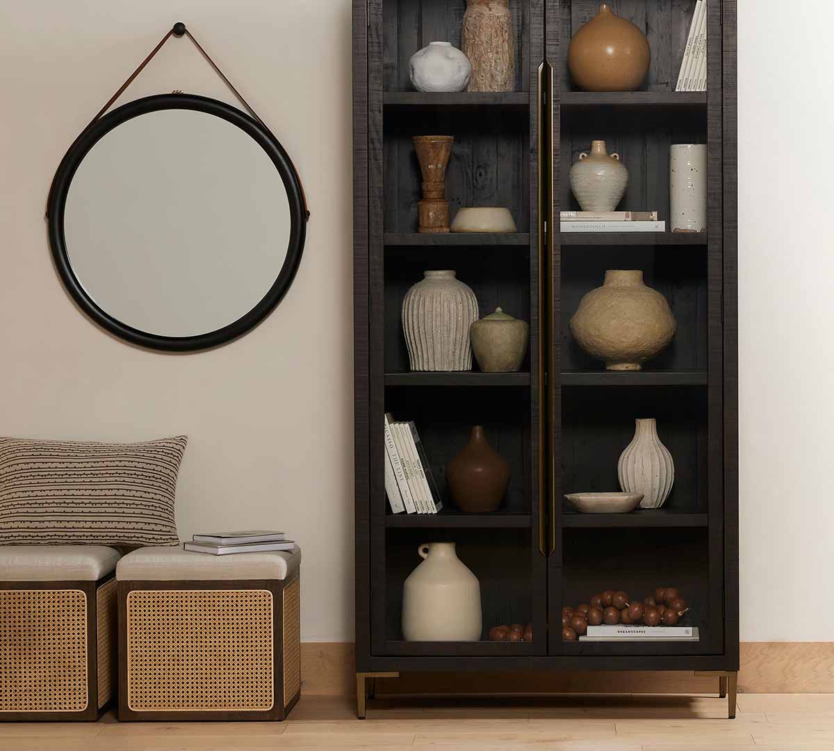 Pottery Barn Braden Reclaimed Wood Display Cabinet (42.5) rustic display cabinets best furniture
