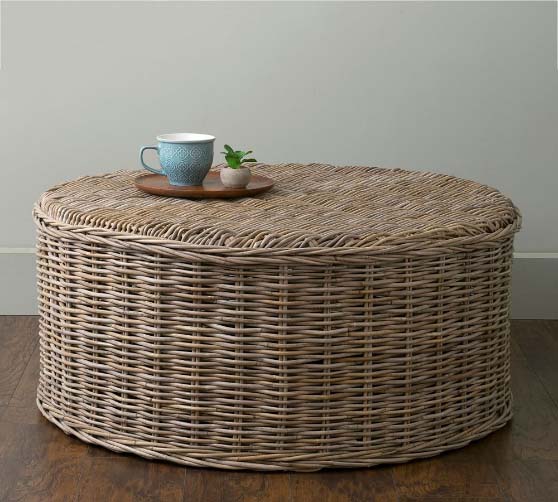 Pottery Barn Rattan 39 Round Coffee Table best rattan coffee tables living room