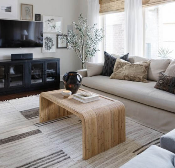 SELAMAT Yosemite Rattan Falls Coffee Table, Natural best rattan coffee tables