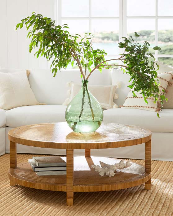 Serena and Lily Balboa Coffee Table woven rattan coffee tables
