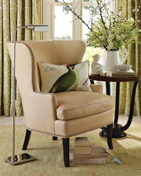 Williams Sonoma Home Chelsea Wing Leather Chair leather wingback chairs