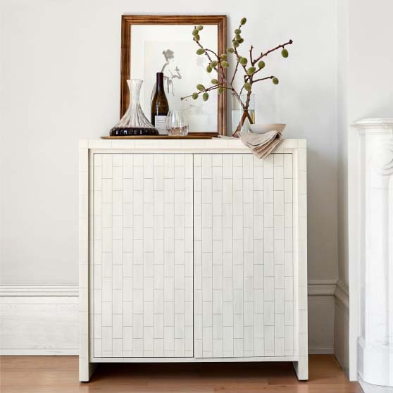 Williams Sonoma Home Faux Bone Bar Cabinet modern bar cabinets