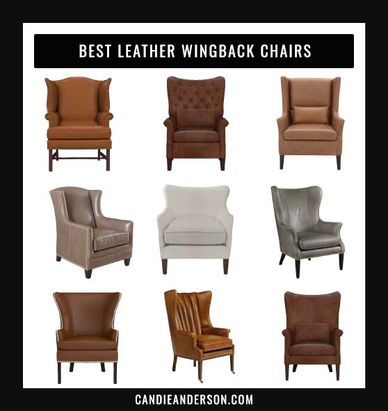 Lifestyle expert, journalist and interior design blogger Candie Anderson shares the best leather wingback chairs (wing chairs or fireside chairs) for your living room, bedroom, home office and more!