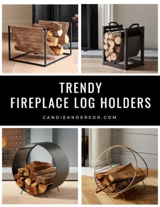 Lifestyle expert, journalist and interior design blogger Candie Anderson of candieanderson.com has the scoop on 25 trendy fireplace log holders for your firewood!