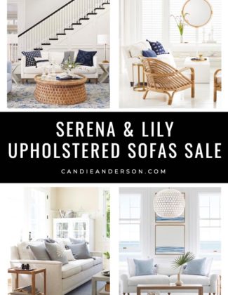 Lifestyle expert, journalist and interior design blogger Candie Anderson of candieanderson.com has the scoop on 15 of the best Serena & Lily upholstered sofas on sale! You will love the classic, modern, coastal, slipcovered and sleeper sofas in a wide array of colors and styles.