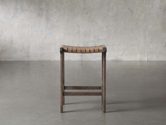 Arhaus henry backless suede stools Arhaus henry backless suede stools