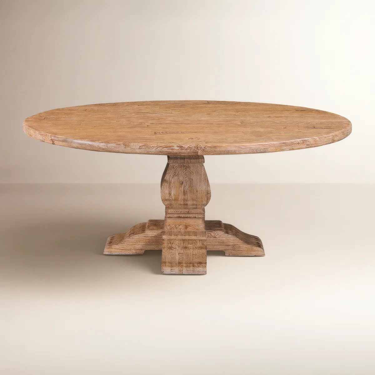 Birch Lane Lyons Round Solid Wood Dining Table Brown rustic round dining tables best