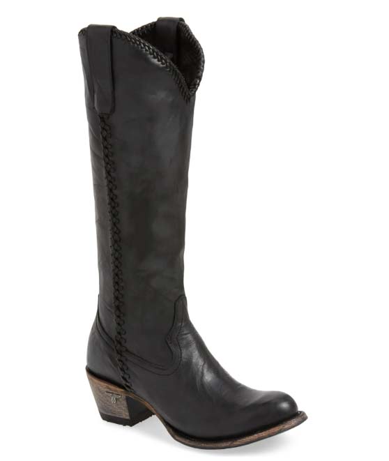 Lane Boots Plain Jane Knee High Western Boot Black Leather knee high boots