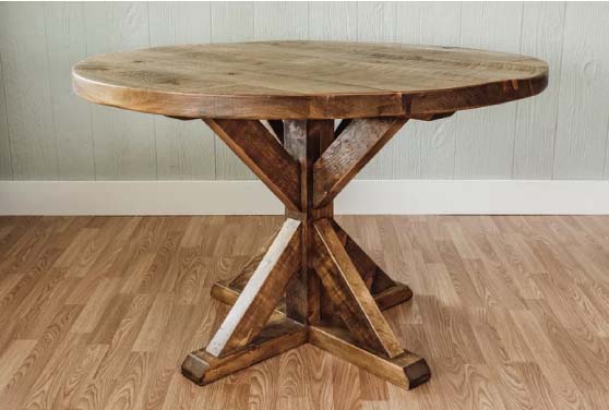 Napa East Collection Mill And Foundry 48'' Pine Solid Wood Trestle Dining Table best rustic round dining tables