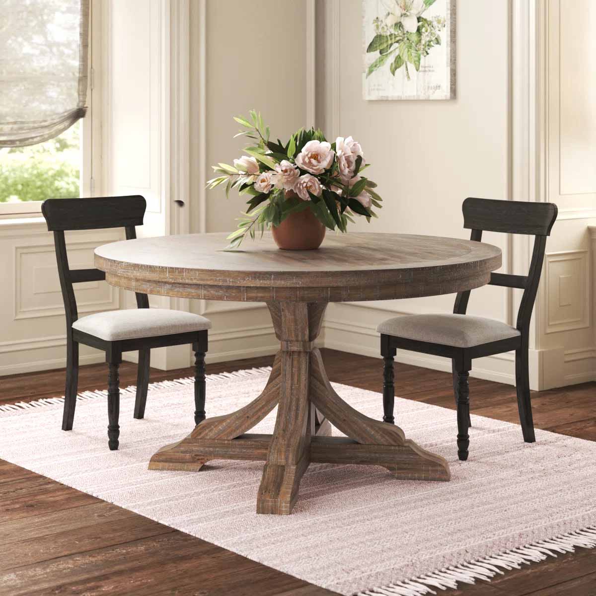 Ophelia & Co. Hemke Round Dining Table Rustic Brown round dining tables best