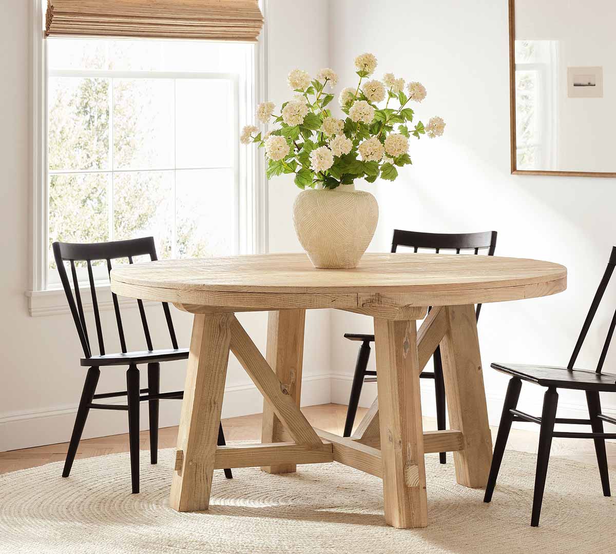 Pottery Barn Farmhouse Trestle Round Dining Table (60) rustic round dining tables best