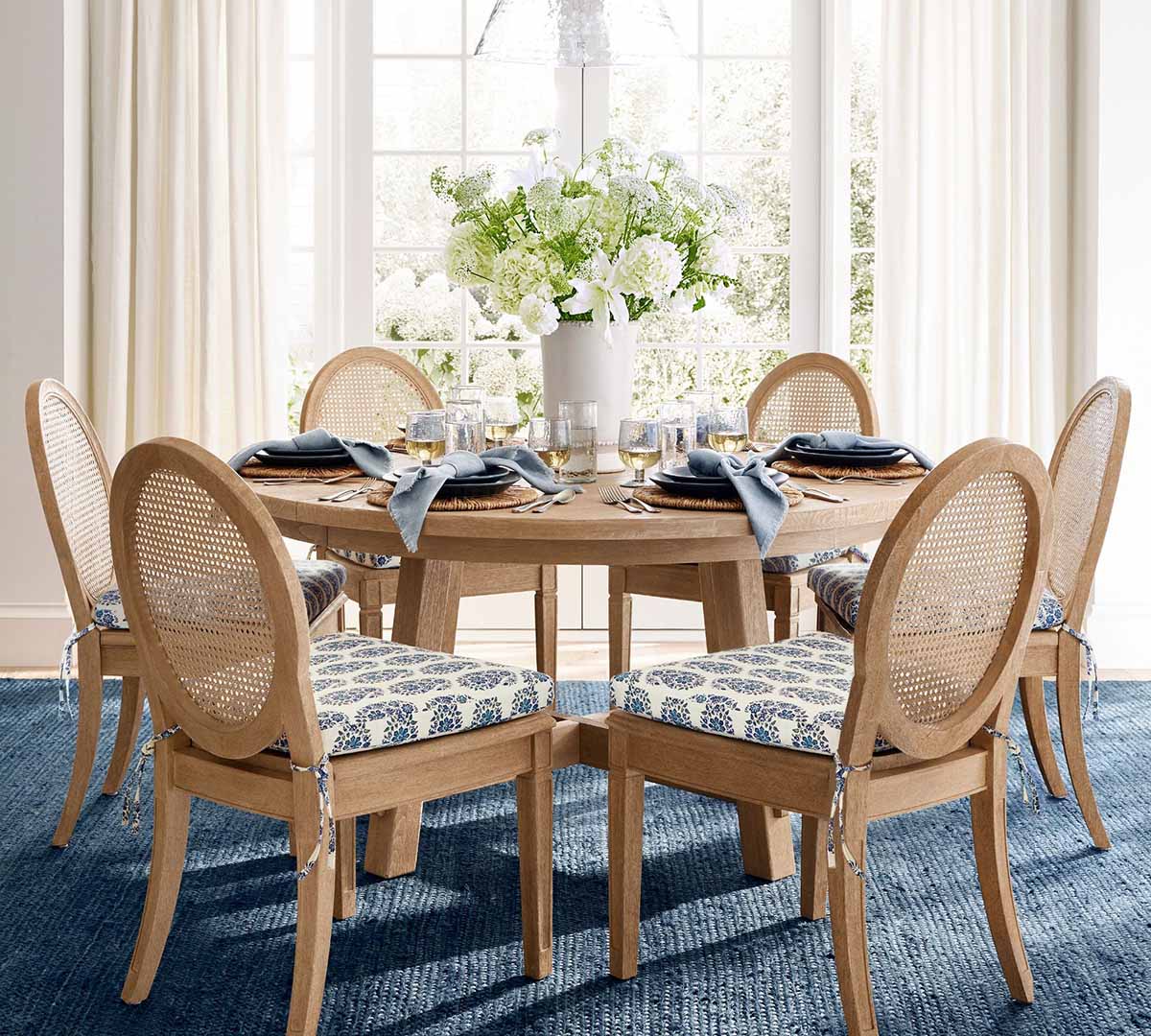 Pottery Barn Toscana Round Extendable Dining Table (54-78) Seadrift rustic round dining tables best