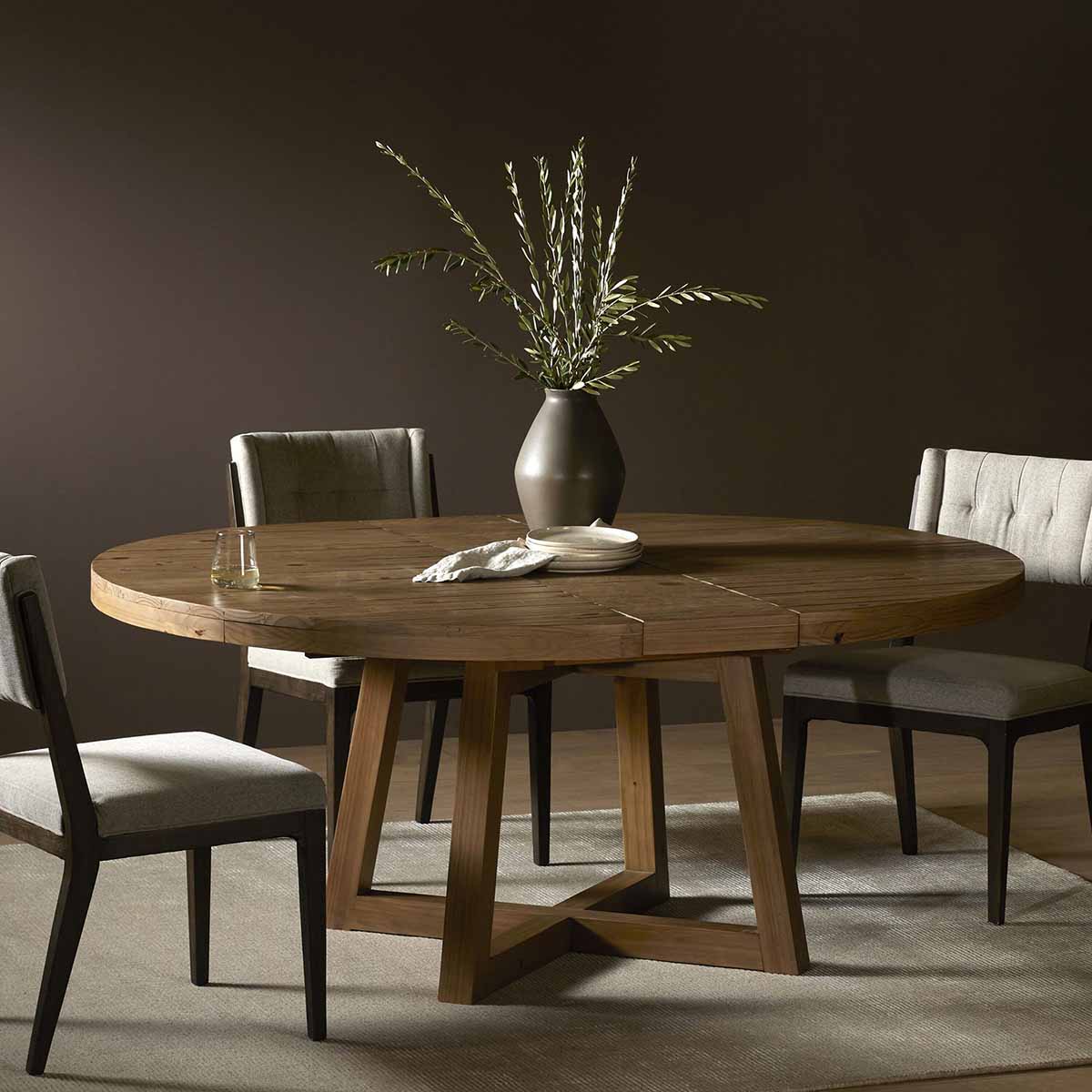 West Elm Emmerson® Reclaimed Wood Round Extendable Dining Table (60"–72") rustic round dining tables best