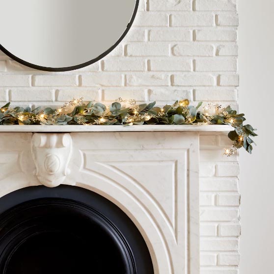 West Elm LED Metal Leaf Garland best christmas garlands with lights