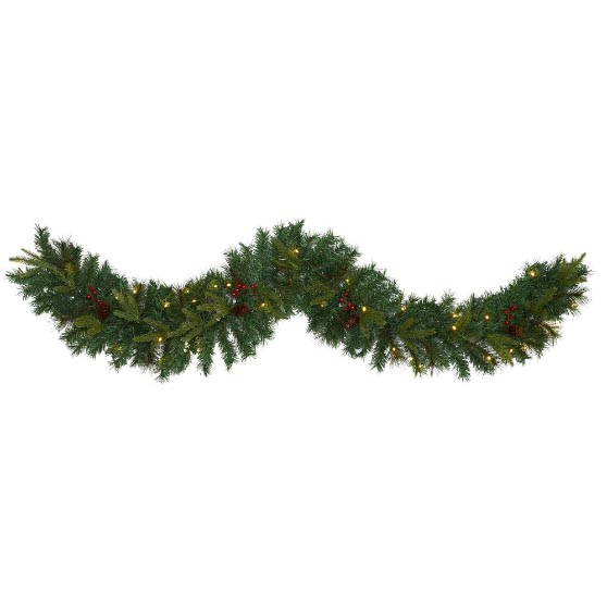 West Elm Mixed Pine Garland - LED Lights & Pinecones christmas garlands with lights