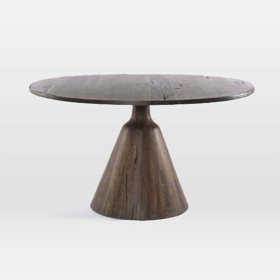 West Elm Reclaimed Wood Pedestal Dining Table rustic round dining tables