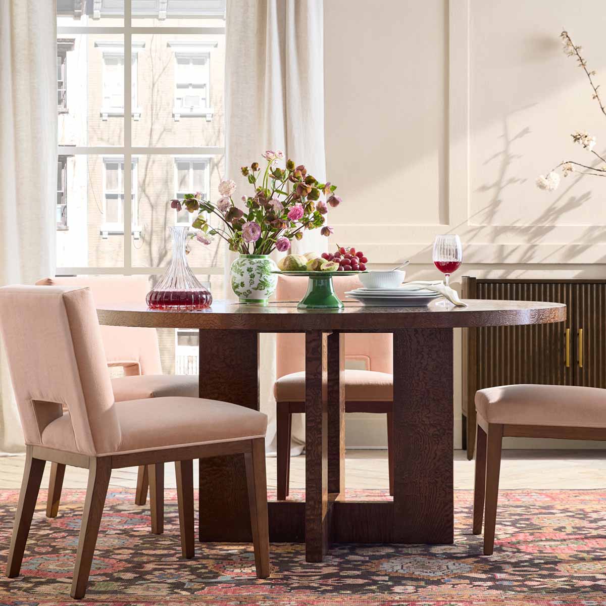Williams Sonoma Tamo Ash Round Dining Table (60") rustic round dining tables
