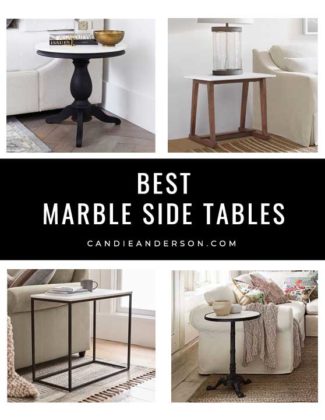 Lifestyle expert, journalist and interior design blogger Candie Anderson of candieanderson.com has the scoop on 20 of the best marble side tables in every top interior design styles and trends! They're perfect for your living room, bedroom, home office, family room and more.