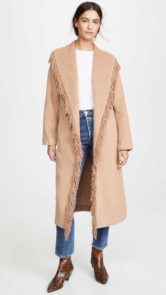 Line & Dot Linda Fringe Coat Camel Shopbop black friday sale