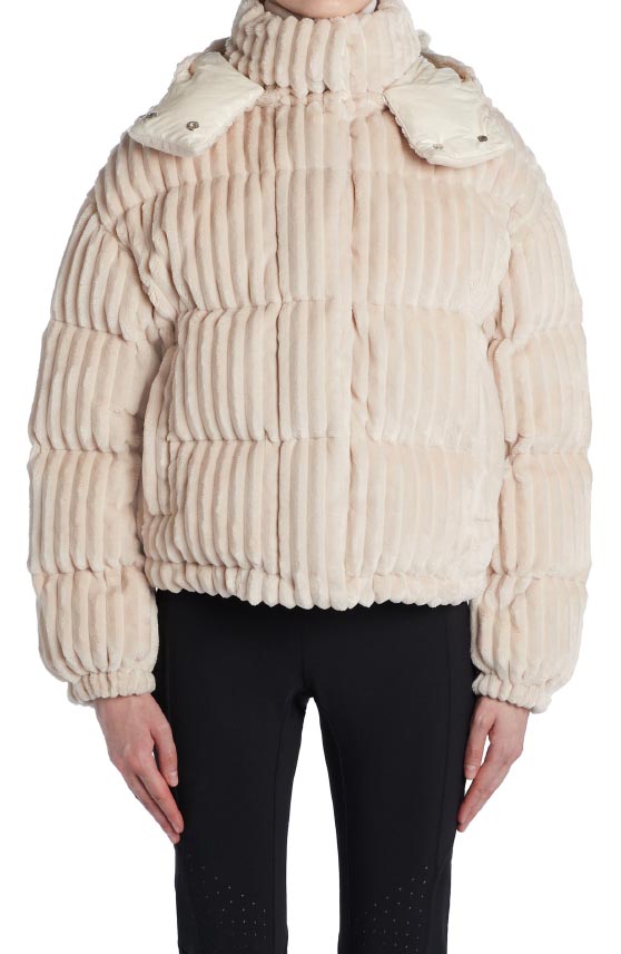 Moncler Daos Water Resistant Corduroy Hooded Down Puffer Jacket Natural best corduroy puffer jackets
