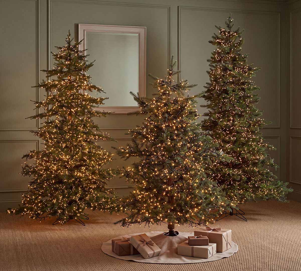 Pottery Barn Lit Faux Monaco Pine Tree best sparse christmas trees